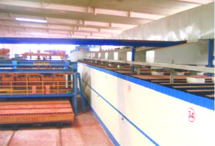 Hollow bricks tunnel kiln production line